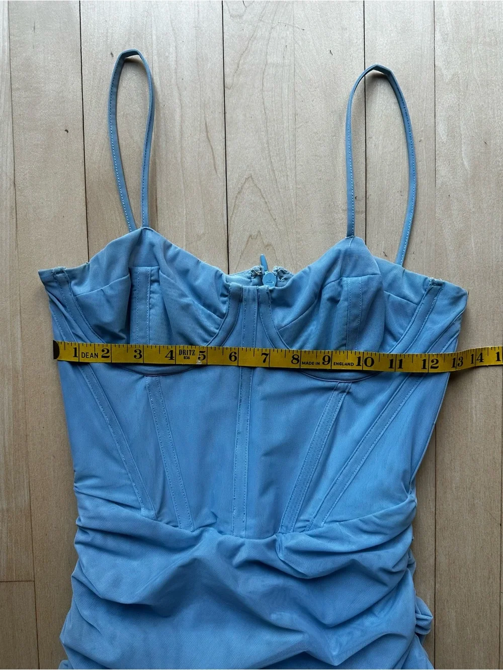 House of CB Mistress Rocks Powder Blue Mesh Corset Bodycon Mini Dress